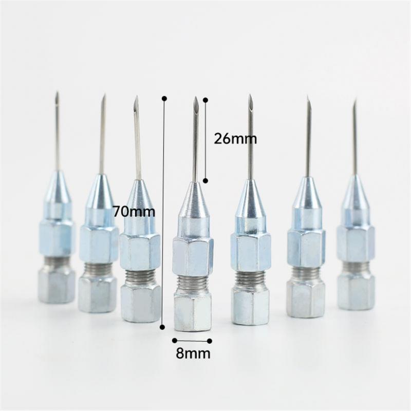 Needle adapter for oil-filled or difficult-to-grease areas, suitable for tight spaces